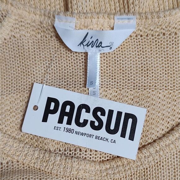 PacSun Kima Yellow Cold Shoulder Top Small - Picture 5 of 5